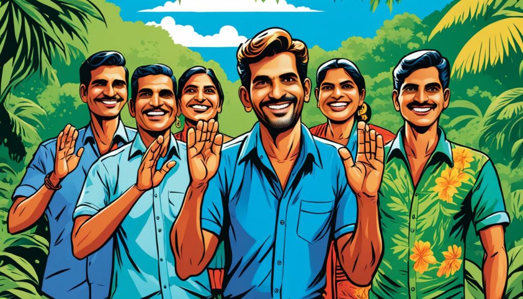 Begrüßung auf Sri Lankisch Begrüßung auf Sri Lankisch