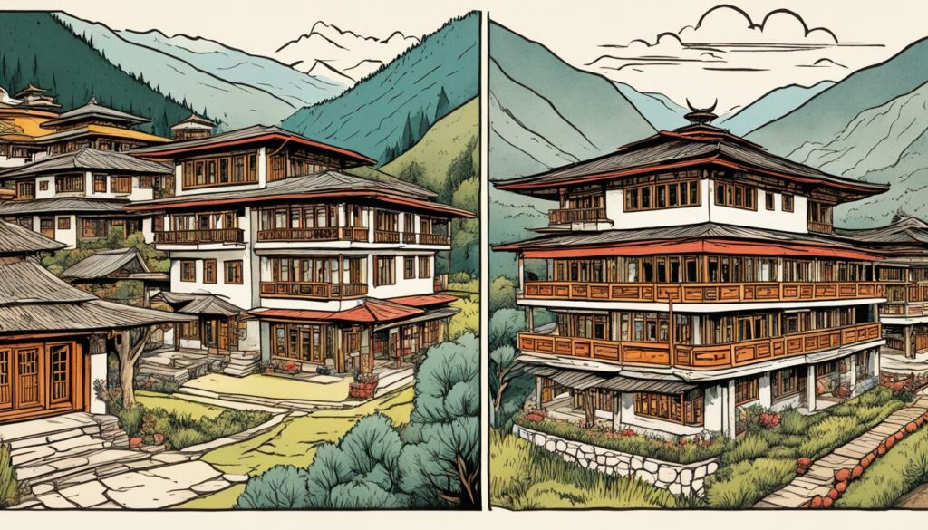 Regionale Unterschiede Übernachtungsoptionen Bhutan Regionale Unterschiede Übernachtungsoptionen Bhutan